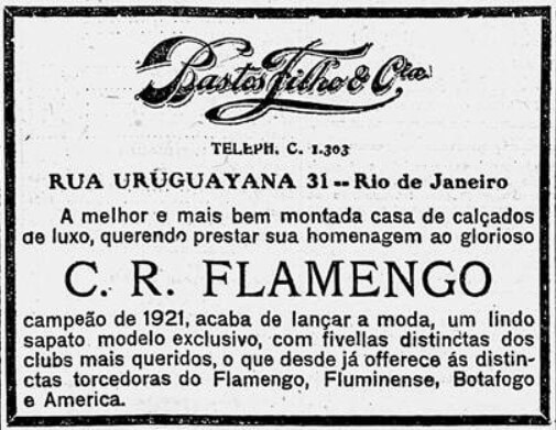 O bicampeonato carioca de 1921 teve até "produto licenciado" para homenagear o Flamengo