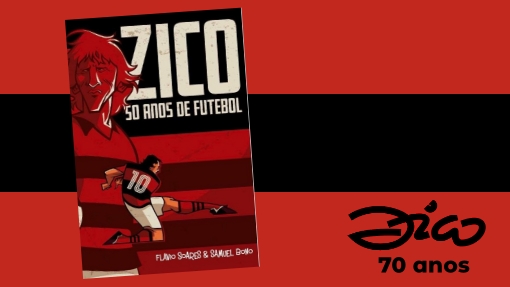 Capa da HQ Zico, 50 anos de futebol