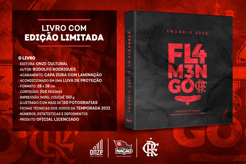 Ficha técnica mostra os detalhes de impressão/produção do Anuário do Flamengo 2022
